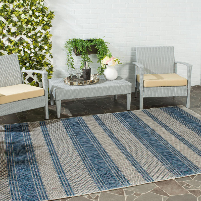 McCall Gray/Navy Indoor/Outdoor Area Rug & Reviews Birch Lane